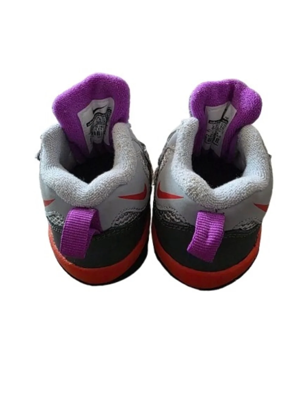 Nike Kids Gray, Orange and Purple High-Top Basketball Sneakers